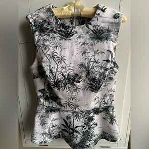 Adam Lippes Tropical Print Peplum Top